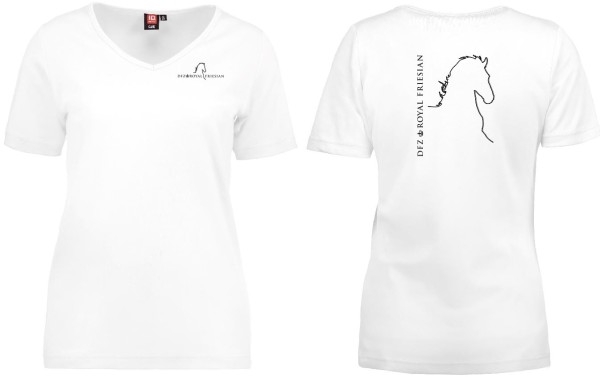No. 0506 Interlock T-Shirt | V-Ausschnitt für DFZ in weiß